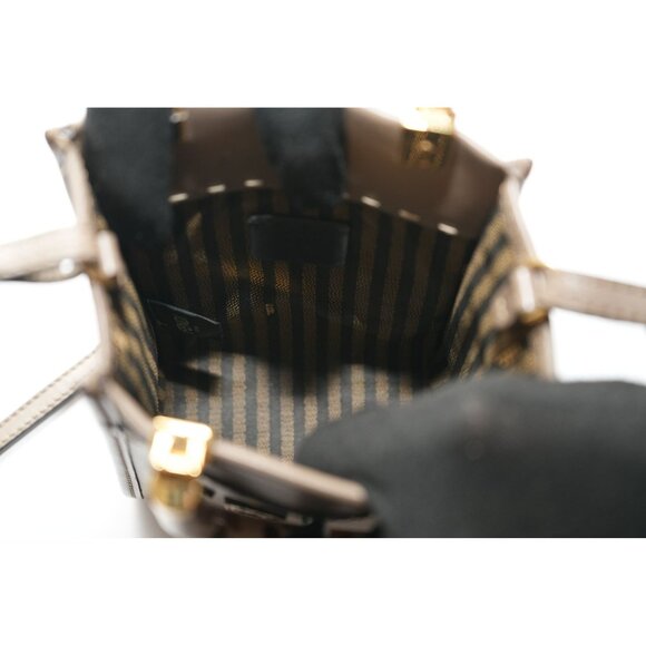 Fendi Sunshine Shopper small Leather 2 Way Handbag Brown 8BS051 - Picture 8 of 12